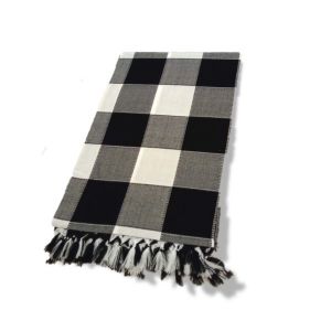 식탁보 핸드메이드 블랙화이트 1 5x2 0
