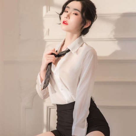마리아 여비서 코스프레 오피스룩 코스튬 망사스타킹