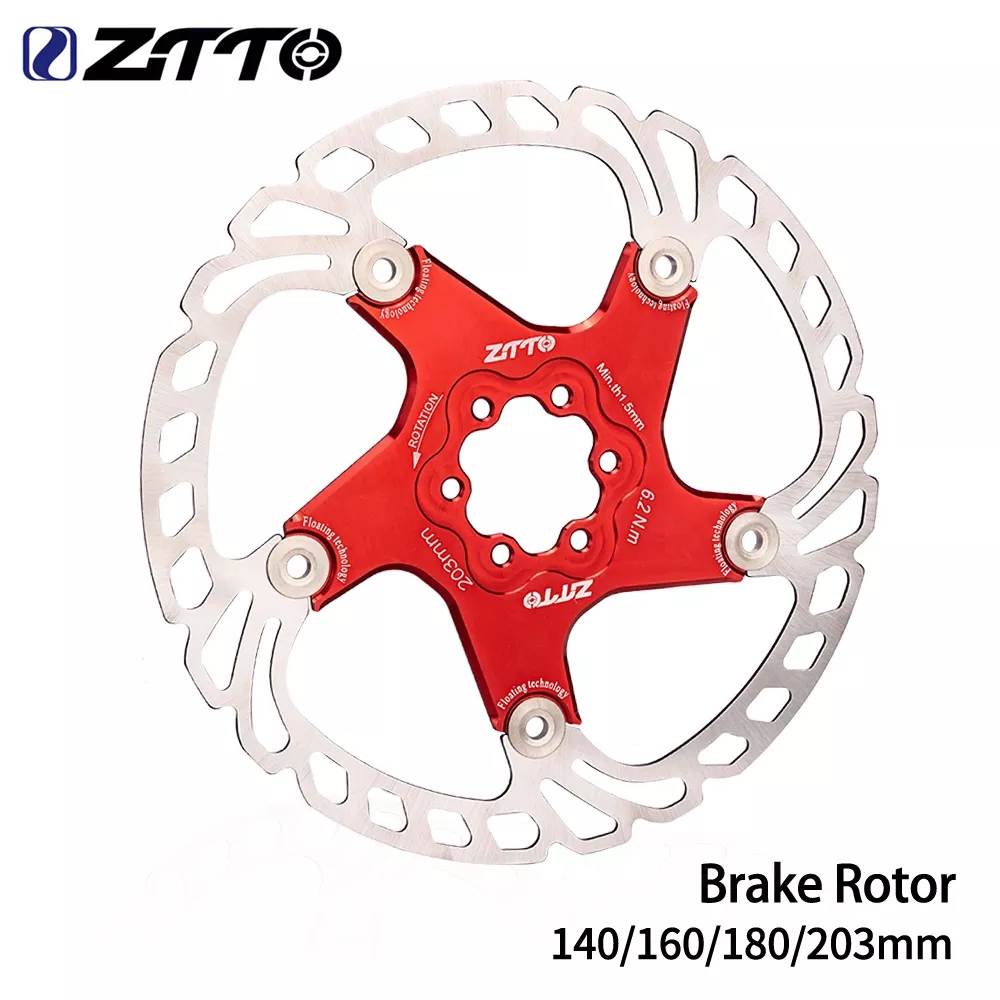 ZTTO 자전거 디스크 브레이크 플로팅 로터 6 볼트 고강도 강철 MTB 도로 용 모든 패드에 203MM180MM
