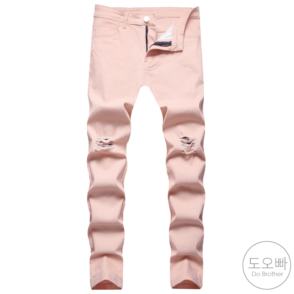 도오빠 남성 청바지 데님 팬츠 슬림핏 면바지 찢청 스판 긴바지 봄 가을 남자청바지 30