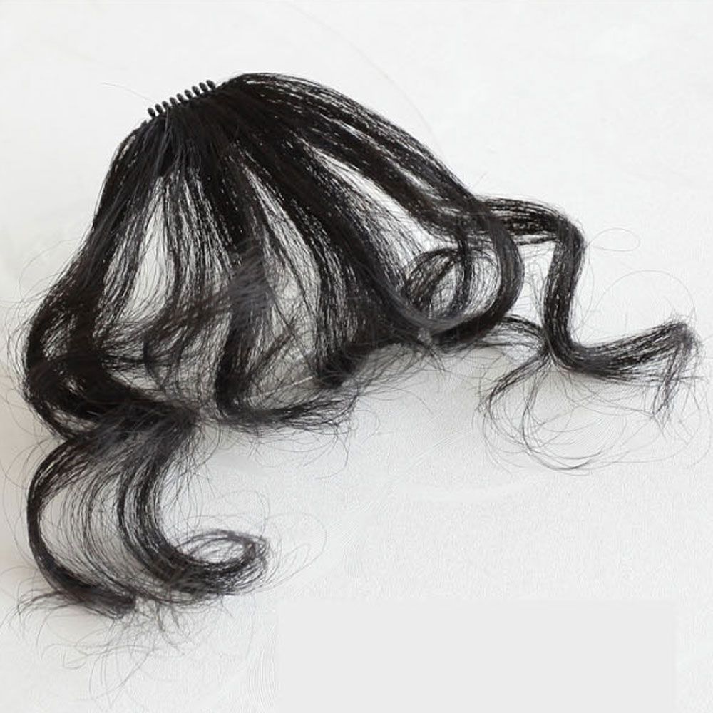 앞머리 웨이브 가발 붙임머리 똑딱이핀 스타일변화 내추럴블랙