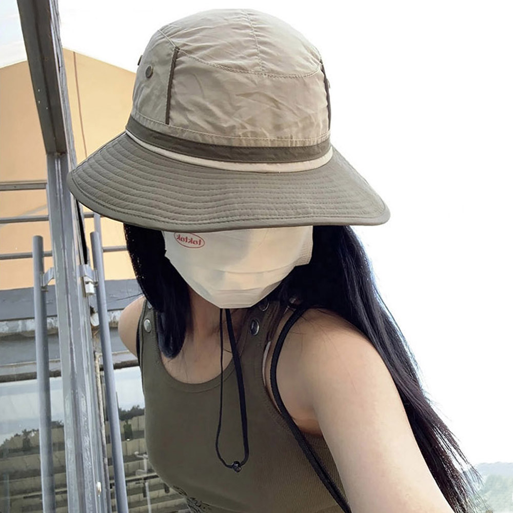 여성 배색 컬러 아웃도어 외출 등산 사파리 모자 사파리햇 남성 여자 메쉬 여름 버킷햇