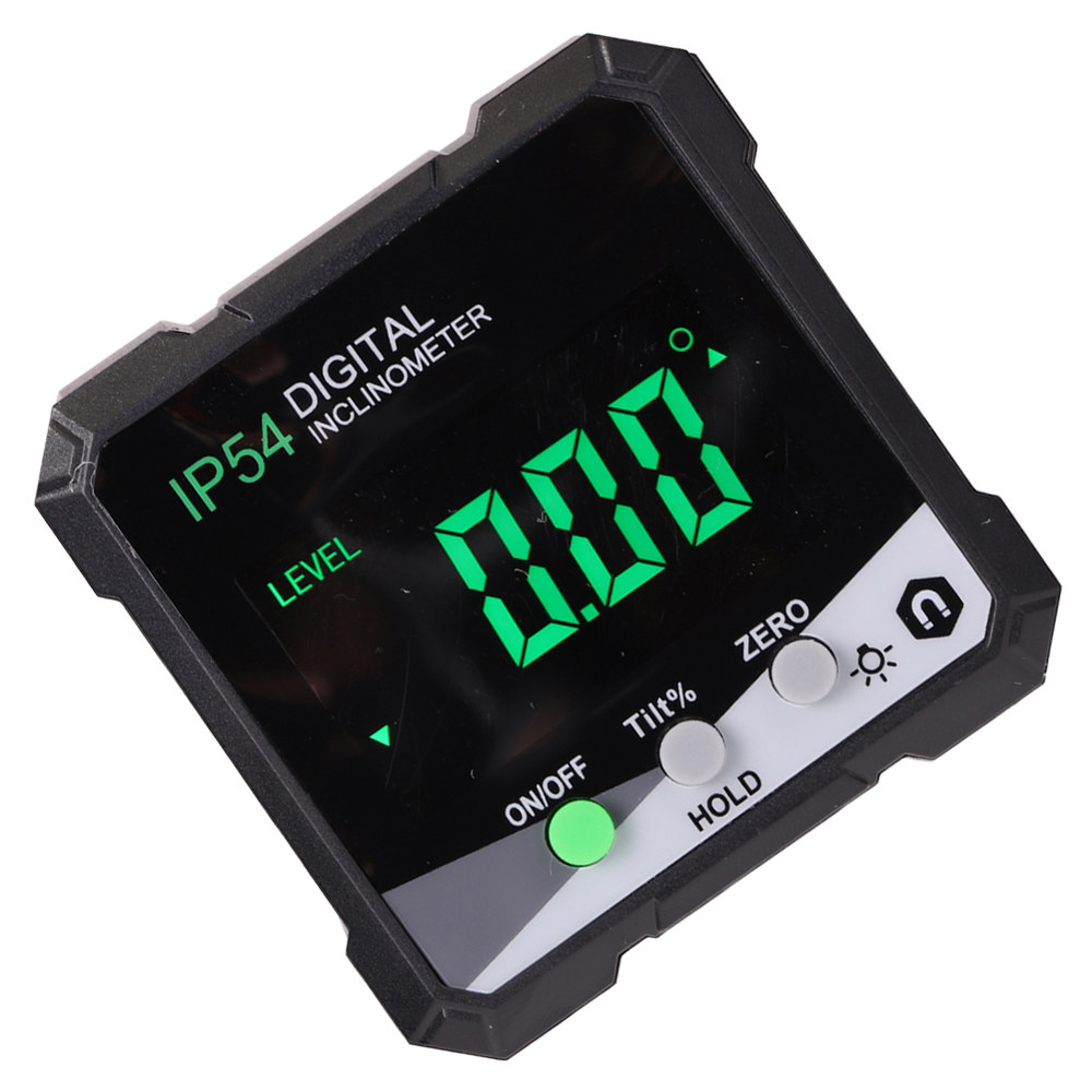 LCD 백라이트 각도 각도기 4 90 디지털 경사계 IP54 단면 자기 경사 계량기 전자 각도계