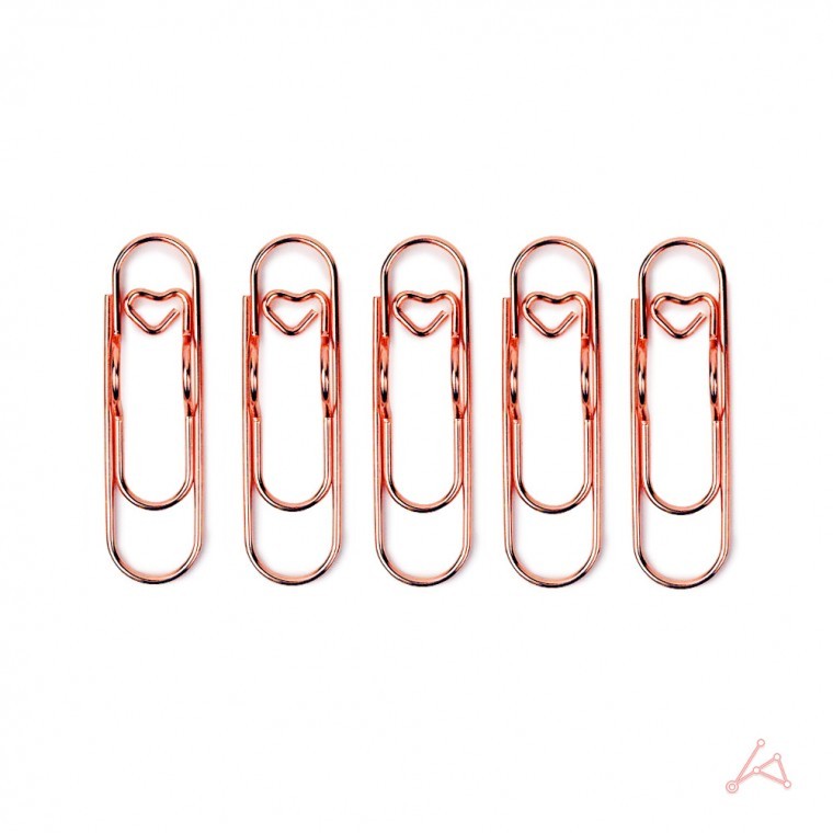 펜꽂이 하트클립 5p 로즈골드
