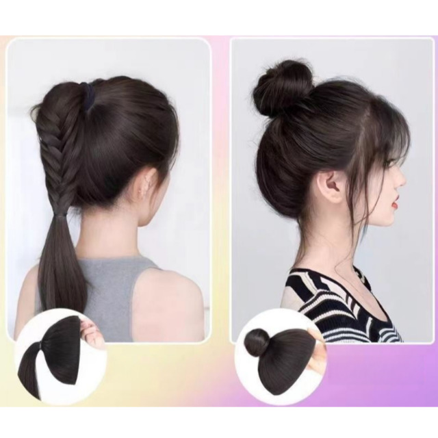 올림머리 헤어뽕 정수리 뒷머리 볼륨 캡 똥머리 포니테일 가발 뒷통수