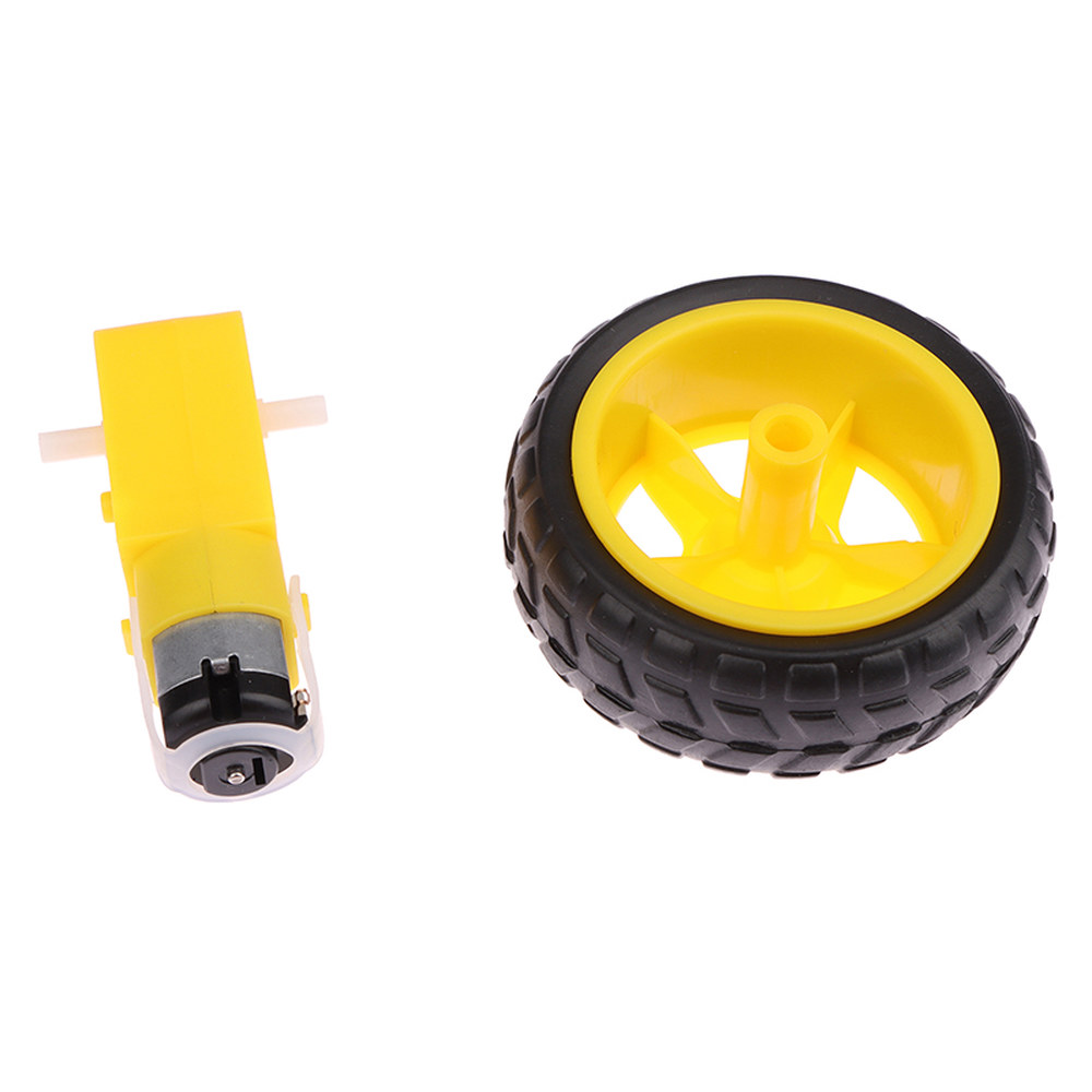 고무 타이어 휠 TT 기어 아두이노 스마트 로봇 자동차호환 듀얼 샤프트 3 12V DC WHEEL