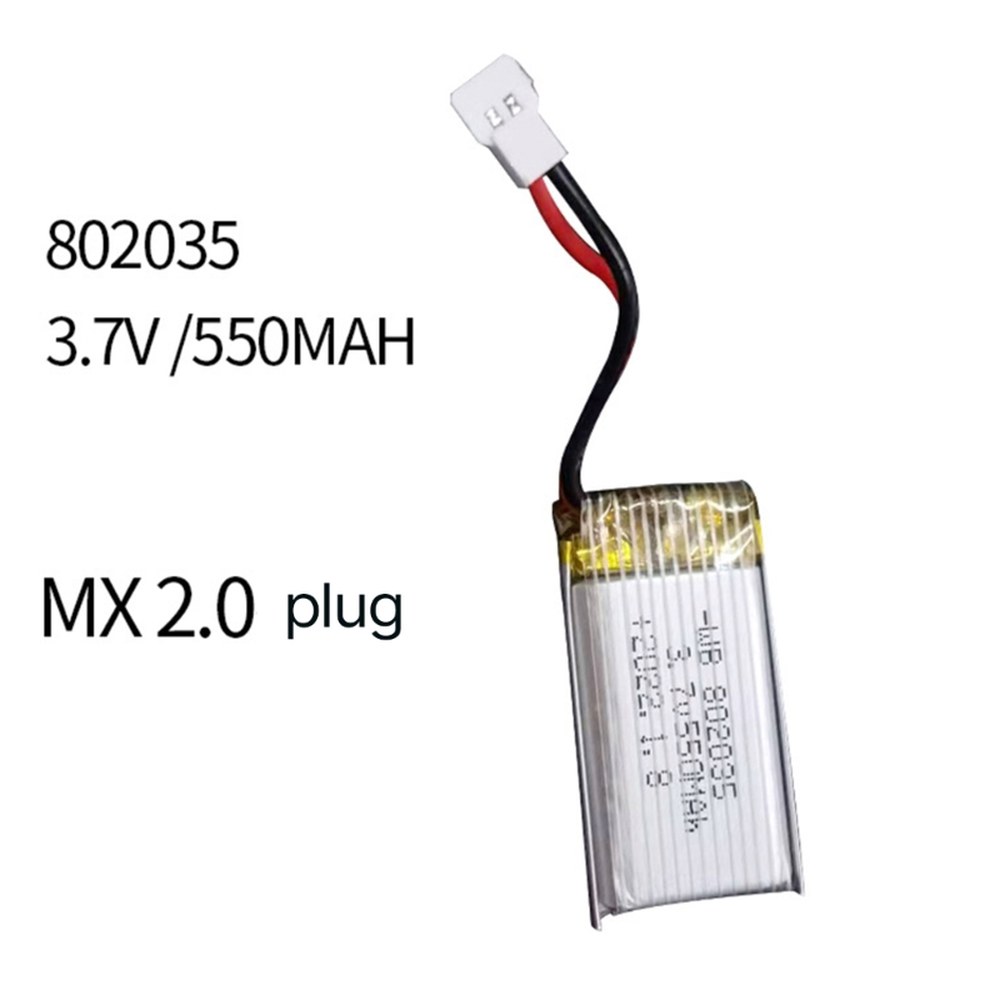 드론에 적합한 3 7V 550mAh 충전식 리튬 폴리머 배터리 802035