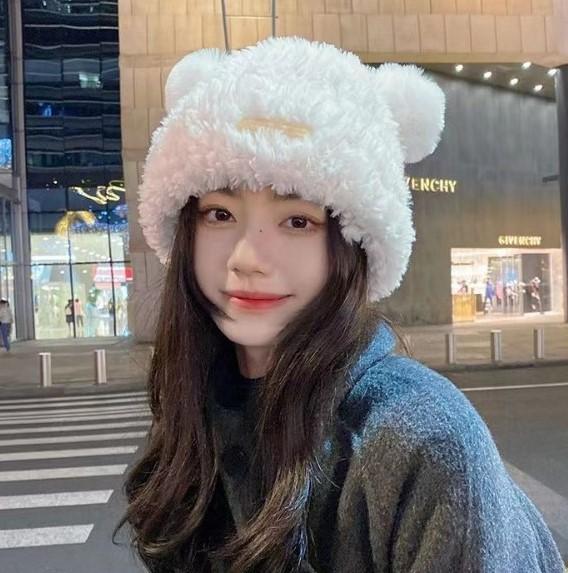 베어 버킷햇 데일리 뽀글이 겨울 보온 털모자 방한 모