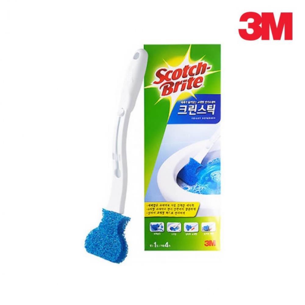 3M 욕실 변기스펀지 틈새청소 크린스틱 핸들 1P 수세미 4P 욕실솔 변기세척솔 변기브러쉬