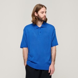 카고브로스 카고브로스 STANDARD BUTTON COLLAR SHORT SLEEVE KNIT