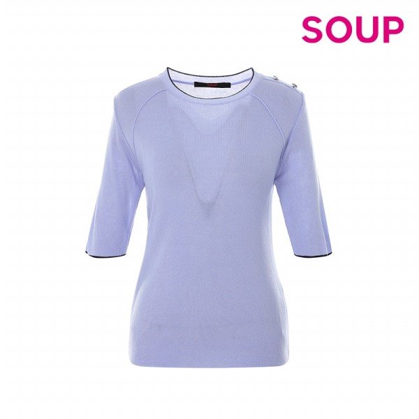 SOUP 숲 견장 슬림 반팔 니트 OY5SKT2