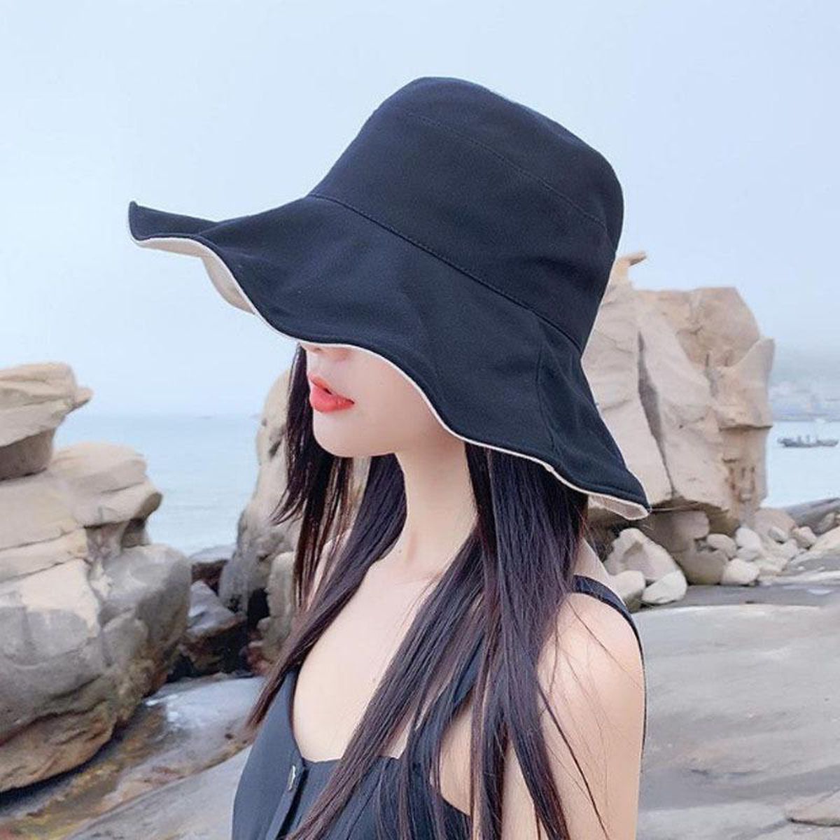 여성 넓은챙 와이어 등산 캠핑 낚시 벙거지 모자 썬캡 여름 사파리햇 버킷햇 와이드챙