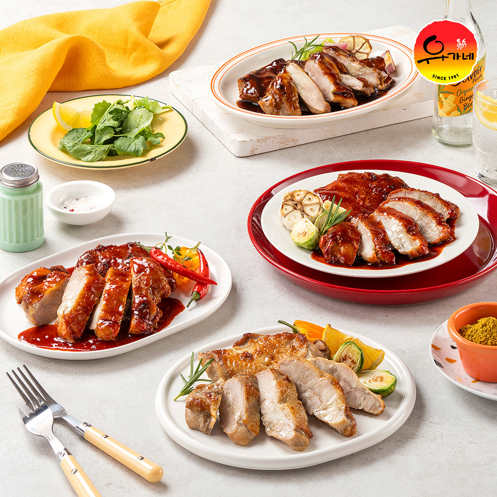 유가네 꾸운 닭다리살 3종 15팩 소금5 찜닭5 칠리5