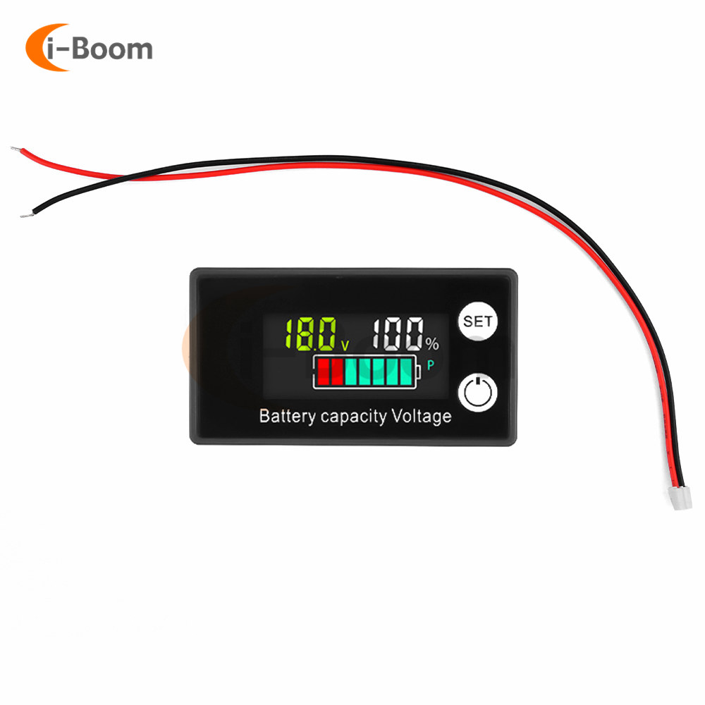 배터리 전압계 DC 용량 표시기 전력계 리튬 LiFePO4 납산 셀 12V 24V 48V LCD 화면 디스플레이 8V-100V