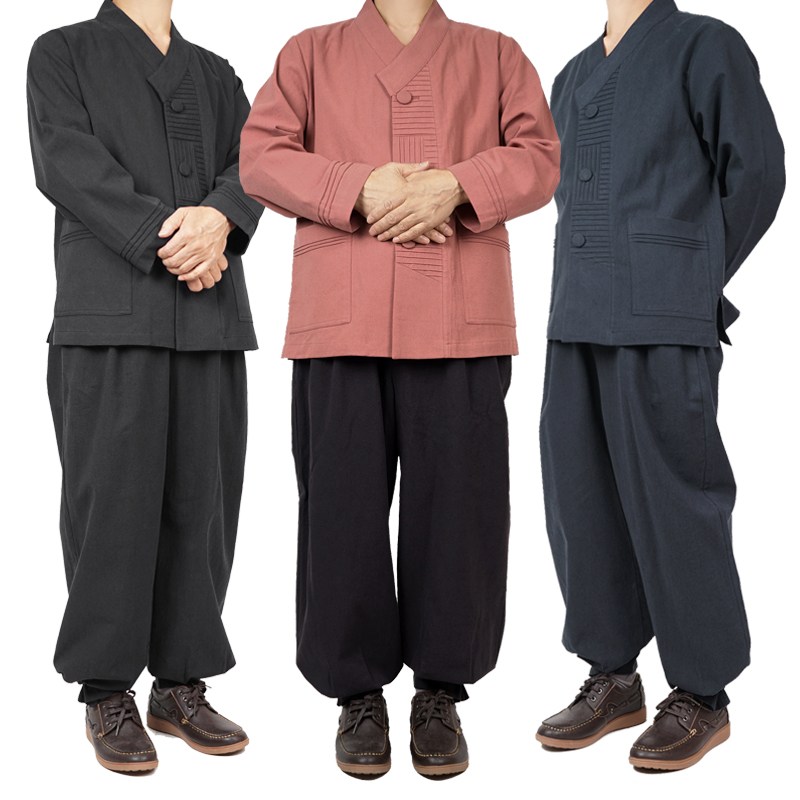 단아한의 남성 남자 봄 가을 생활한복 개량한복 만춘 세트 저고리 바지 법복 절복 한복 곤색 105