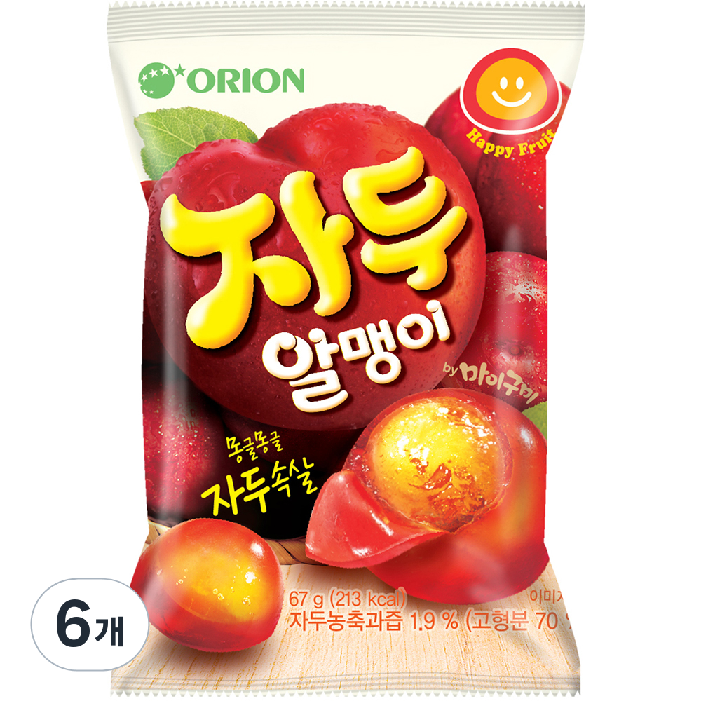 1 3 오리온 마이구미 자두 알맹이 젤리 67g 6개