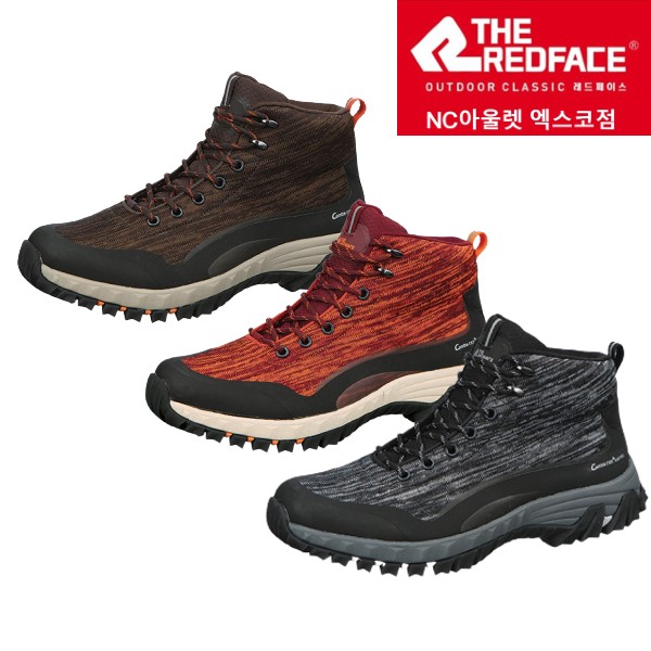 레드페이스 레드페이스 남여공용 방수 방풍 통기성과 착화감이 뛰어난 방수 미드등산화 한치수 크게 권장 NC 엑스코점 240