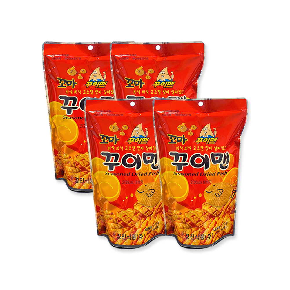 경진식품 바삭 고소한 꼬마 꾸이맨 70g x 4개 미니 구이맨 쥐포과자