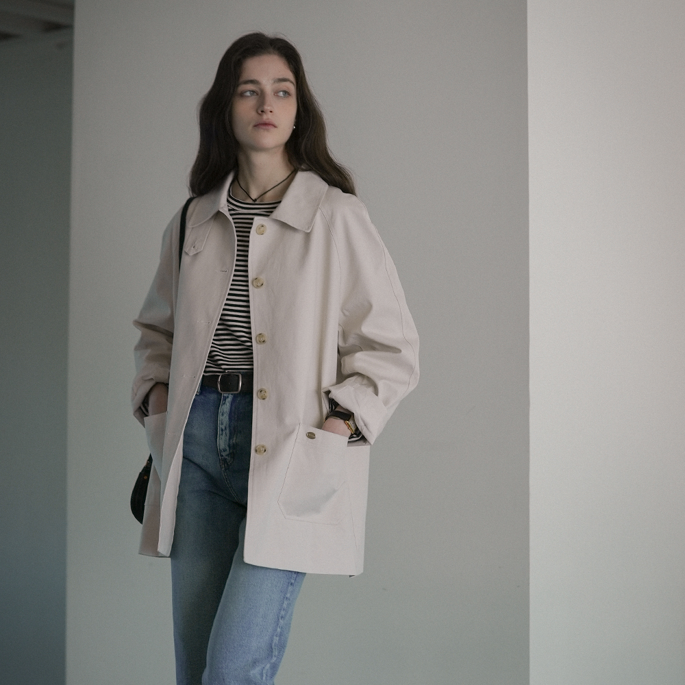 노운베러 Hanover raglan half trench coat Light