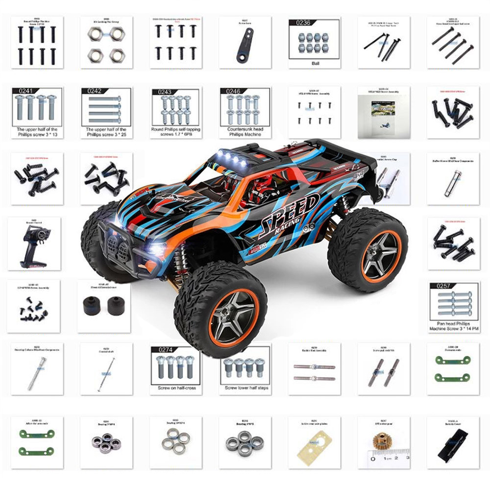 Wltoys RC 자동차 예비 1 10 나사 세트 차동 컵 변속기 베어링 모터 원격 제어 104009