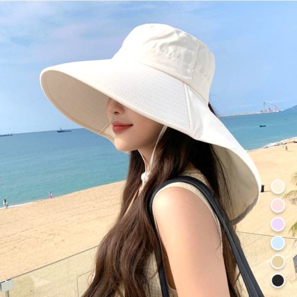 여름 햇빛 자외선 와이드 여성 썬캡 버킷햇 물놀이 모자 성인 비치 롤업 플랩캡