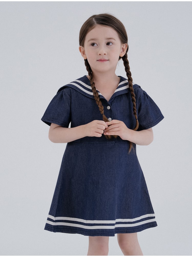 아이보리스튜디오 아이보리 스튜디오 진저마린 원피스 Washing Denim 남색 IV24SS003