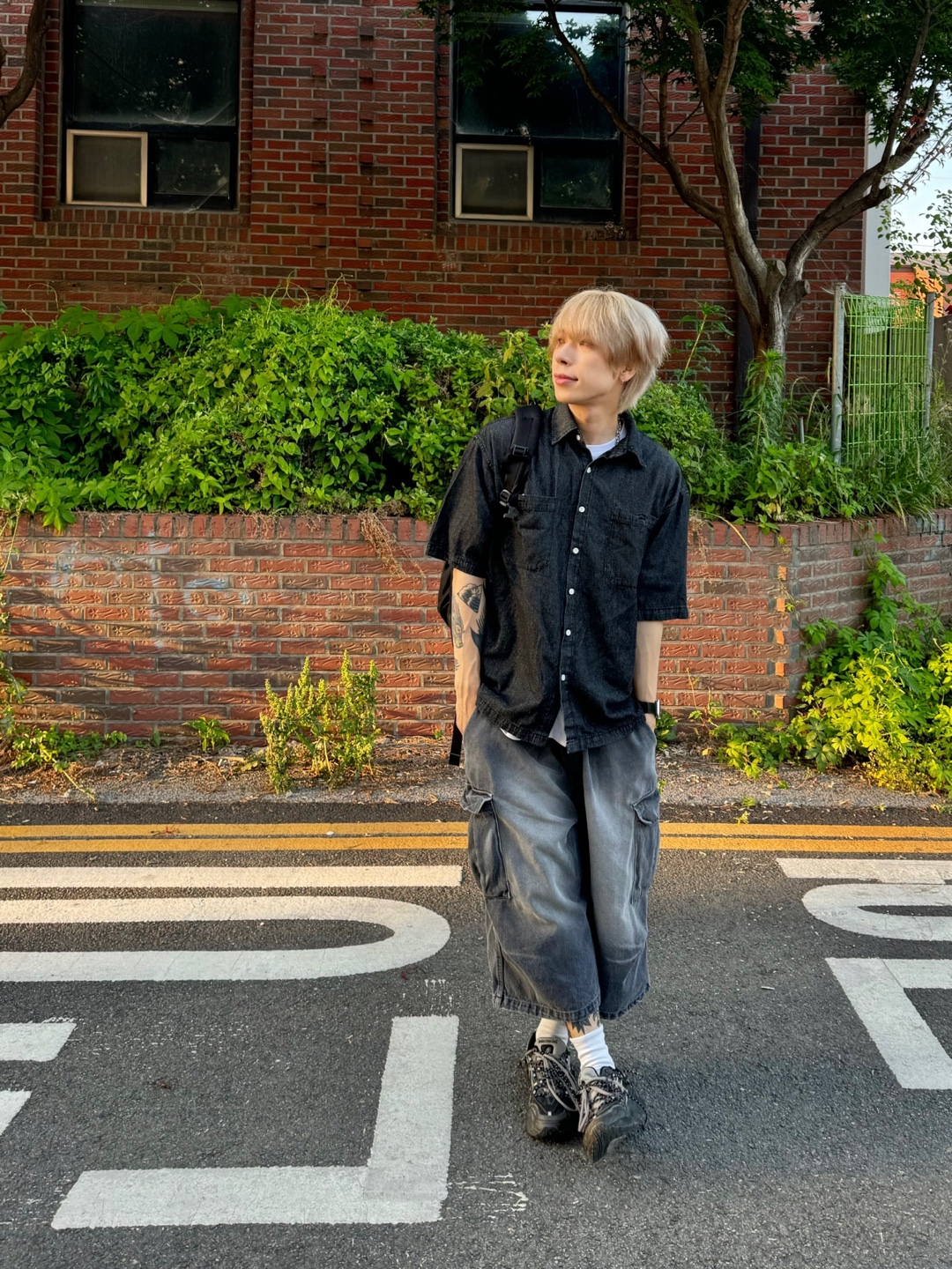Diff denim short sleeve shirt 디프 데님 반팔 셔츠 2C