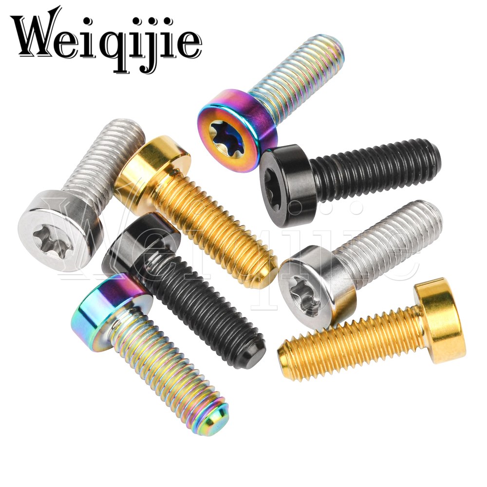 Weiqijie 6pcs 티타늄 볼트 M5 x Torx 헤드 나사 자전거 핸들 바 변속기 레버 고정