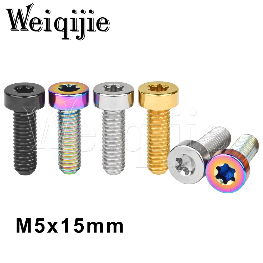 Weiqijie 6pcs 티타늄 볼트 M5 x Torx 헤드 나사 자전거 핸들 바 변속기 레버 고정