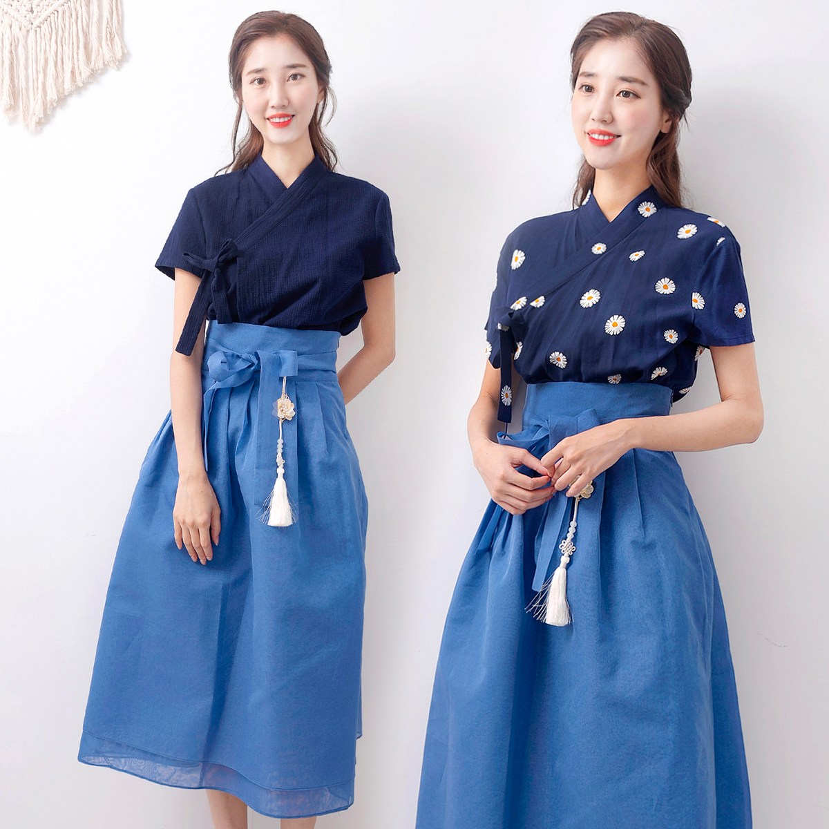 선데이한복 예인 세겹 노방 물모시 롱치마 생활한복 선택안함 L