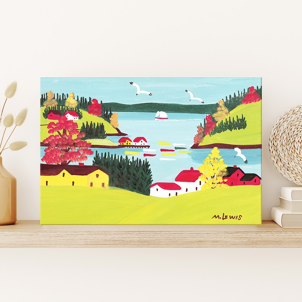 아란아트 모드 루이스 그림 액자 명화 네이브 아트 포스터 아이방꾸미기 인테리어 선물 03 항구마을풍경 01 3호 29x21 cm