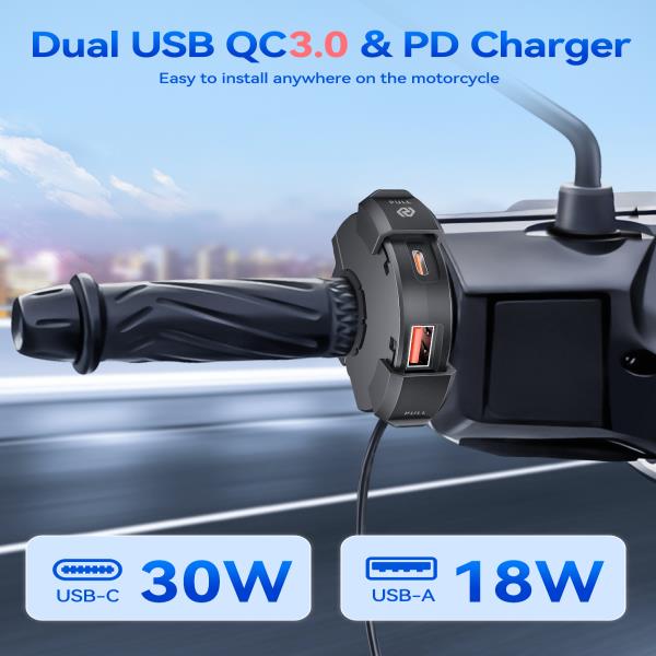 Extractme QC3 0 오토바이 USB 충전기 30W 빠른 자전거 디지털 카메라에 대 한 방수 핸들 바 브래킷