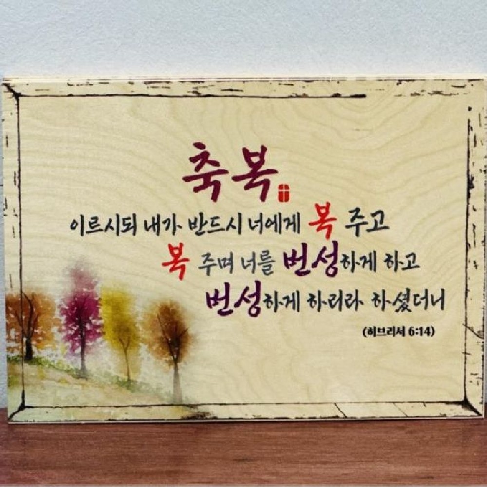 벽걸이 탁상용 성경말씀 성구 자작나무 액자 300x200 B 축복 1개 B 축복