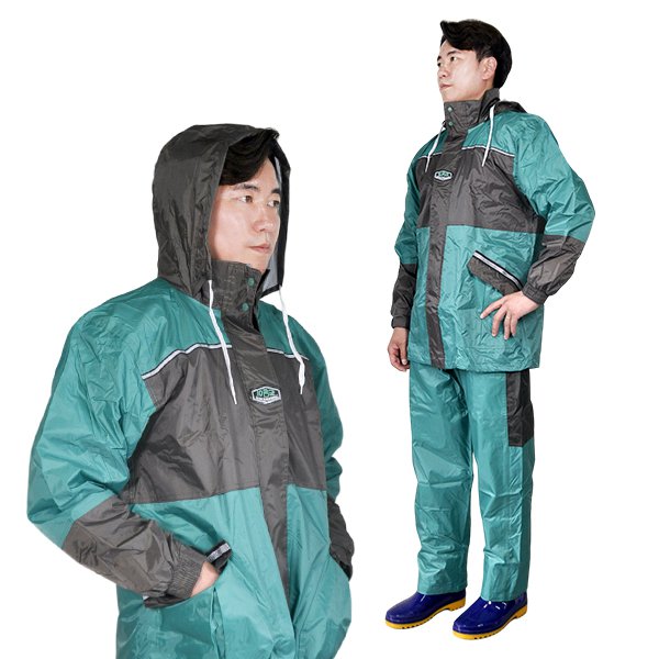 제이오마켓 다용도 컬러 우의 상하 그린