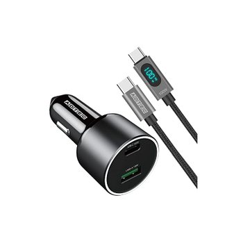 애드텍 시가 소켓 PD 충전기 100W 2포트 USB-C USB-A 와트모니터 1