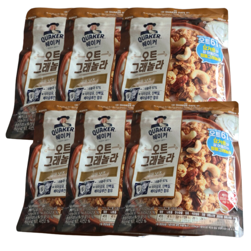 퀘이커 오트 그래놀라 골든넛츠 200g 6개