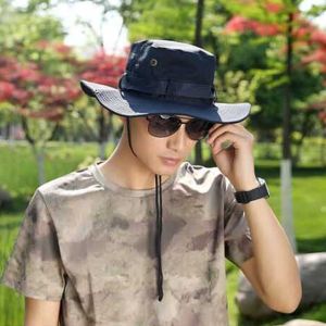 남자 중년 정글 사파리 모자 챙 넓은 낚시 챙 코디