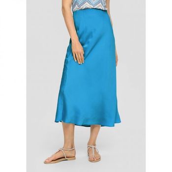 4754204 S Oliver LABEL MIT DOBBY-STRUKTUR - A-line skirt azurbla
