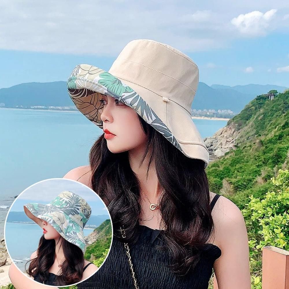 버킷 양면 여성챙모자