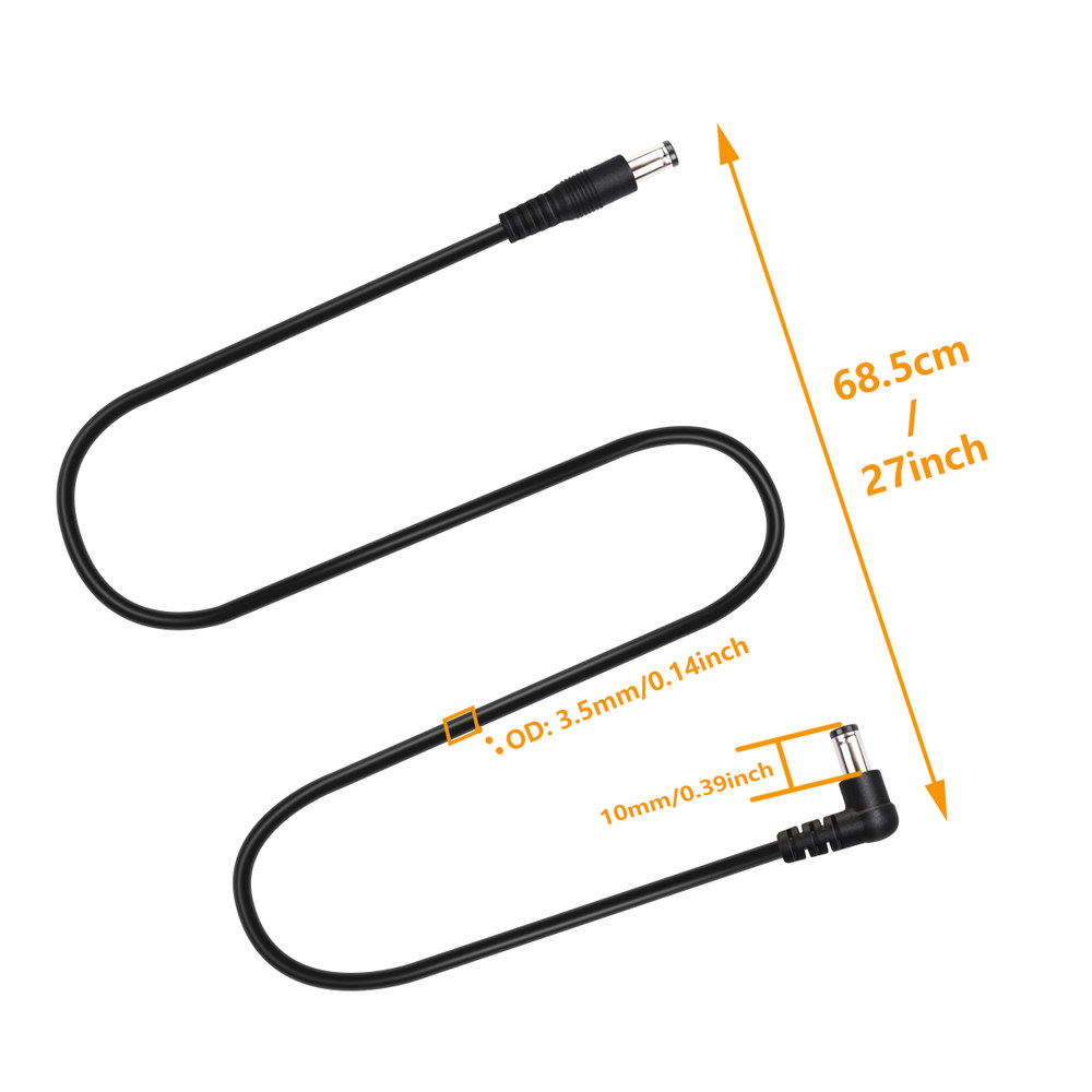 이펙트 페달 이펙터 페달용 DC 케이블 5 5X2 커넥터 잭 24 AWG 전원 코드 공급 장치 패치 전기