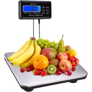 예스콤 660lbs LCD 디지털 저울 우편 플랫폼 300kg 용량 스테인리스 스틸 패키지