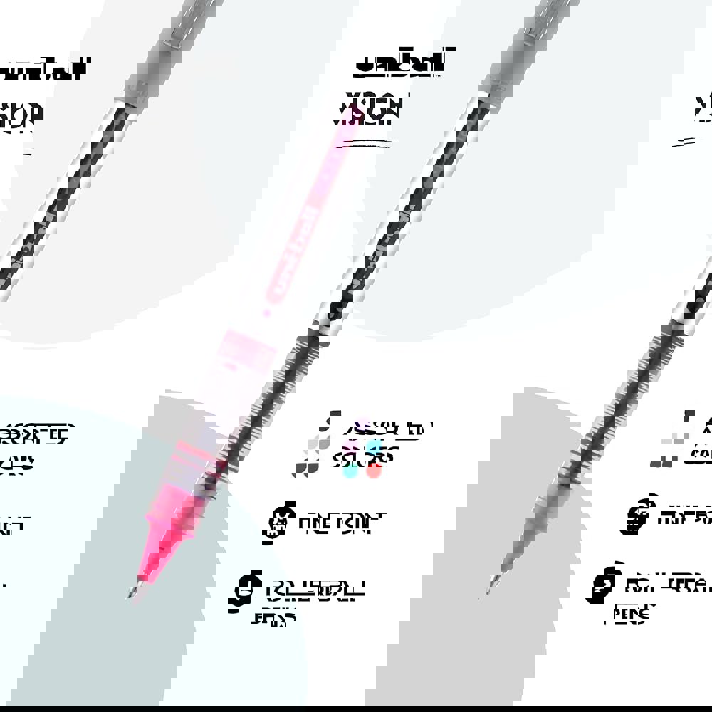 유니볼 비전 롤러볼 펜 파인 포인트 0 컬러 5 카운트 60381PP