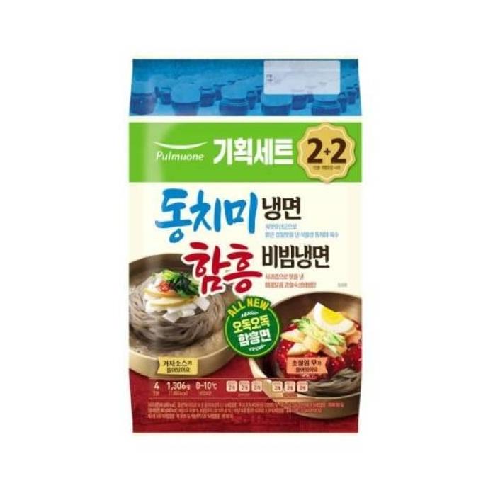 풀무원 풀무원 풀무원 동치미냉면2인 함흥비빔냉면2인 1306g 삼겹살 돼지갈비 후식 캠핑 만두