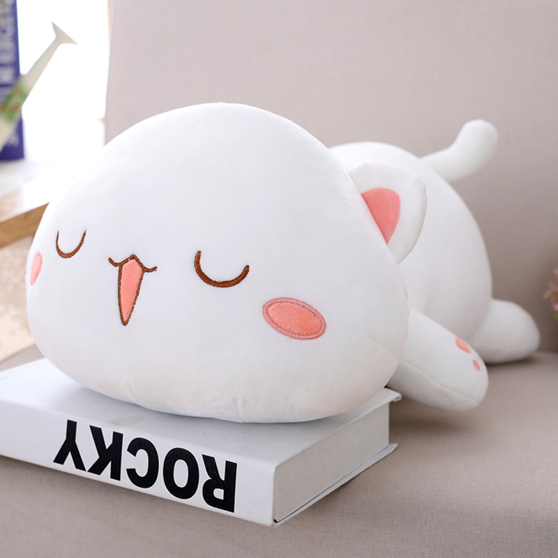 고양이 쿠션 귀여운 푹신한 모찌 인형 애착 캐릭터 2 2 화이트B 약