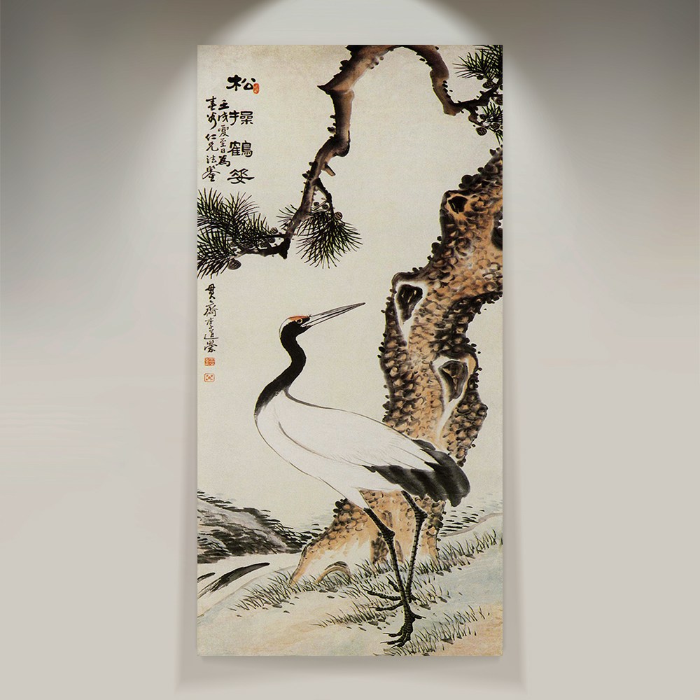생기 금전운 재물운 소나무 숲 복들어오는 그림 민화 풍수 인테리어 집들이 선물 27 이도영-송학 캔버스액자 40x80