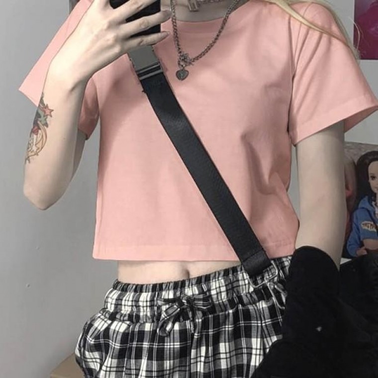 컬러 다양한 캐주얼 반팔 오버 필수템 썸머 크롭티 WFHMUKZ