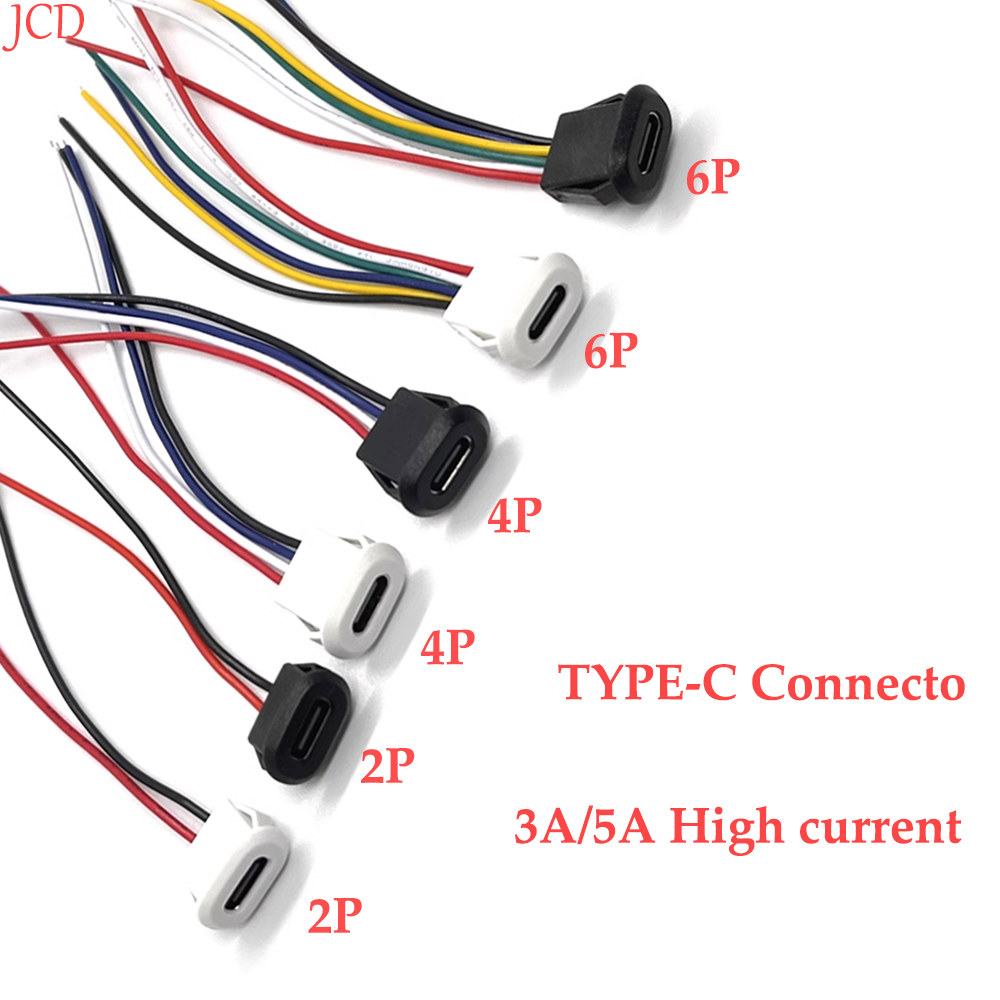 2 10PCS USB Type-C 방수 커넥터 직접 압축 암 베이스 소켓 와이어가 충전