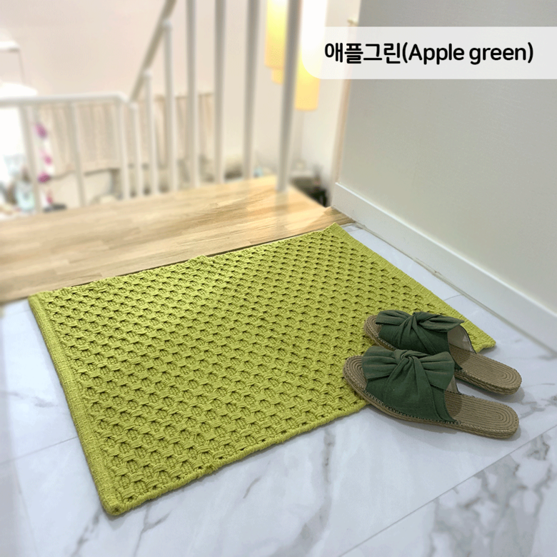 엠에스카페트 트렐리스 화장실매트 S 45x65 애플그린