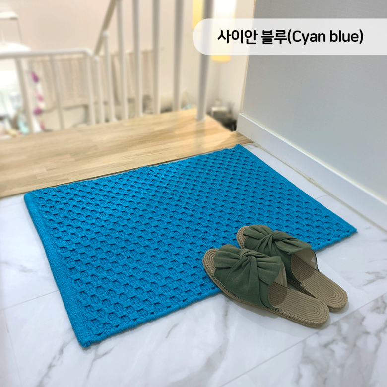 엠에스카페트 트렐리스 화장실매트 M 50x80 사이안블루