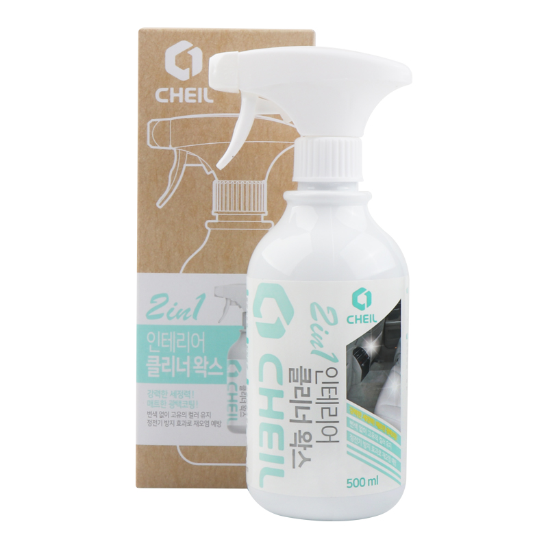 제일케미칼 CHEIL 제일 2in1 인테리어 클리너 왁스 광택 오염 노화방지 오염제거 내외장재 보호 차량관리